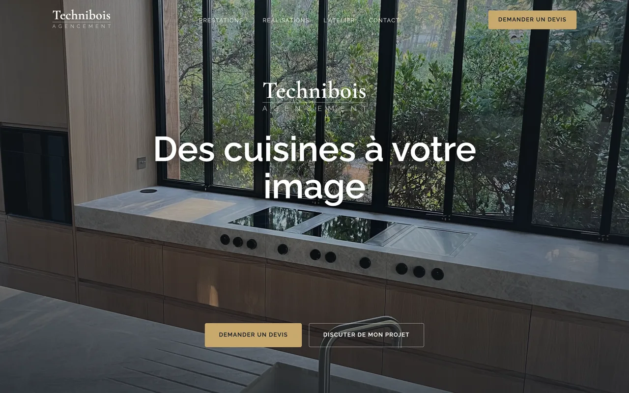 Capture du site internet Technibois Agencement
